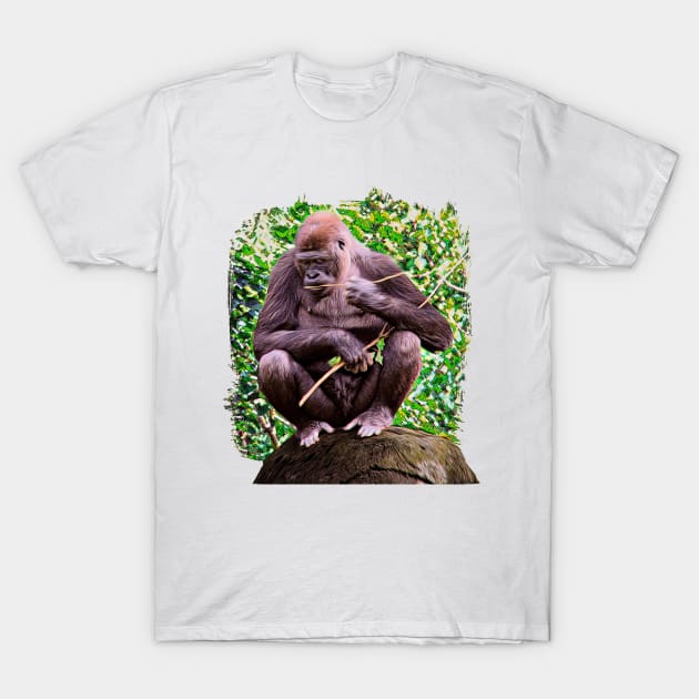 deep in thought Gorilla T-Shirt by MGphotoart